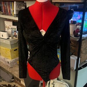 Streetwear Society Black Velvet Bodysuit